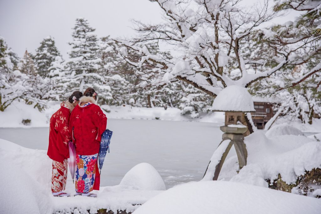 着物と雪